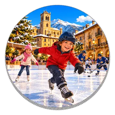 La pista di pattinaggio in centro