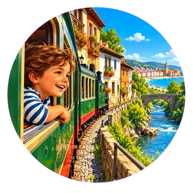 Il treno stretto lungo il fiume