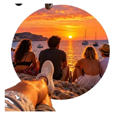 Il tramonto si guarda in gruppo