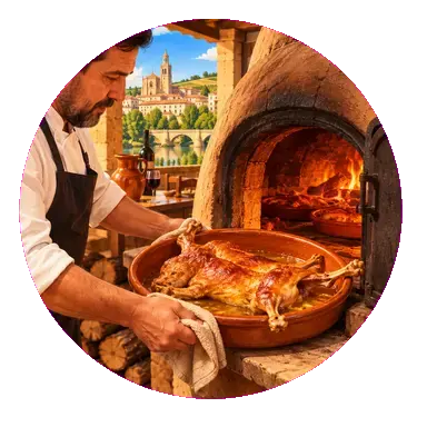 Il «lechazo» nel forno a legna