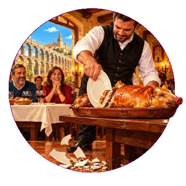 Il «cochinillo» tagliato col piatto
