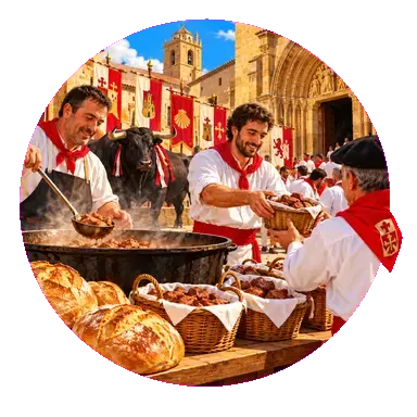 I «Sanjuanes» con i tori e il pane