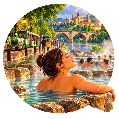 Il «Miño» con le terme in riva