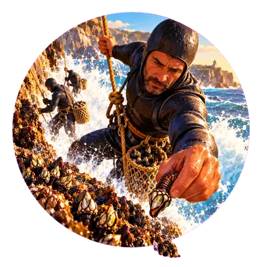 I «percebes» sugli scogli