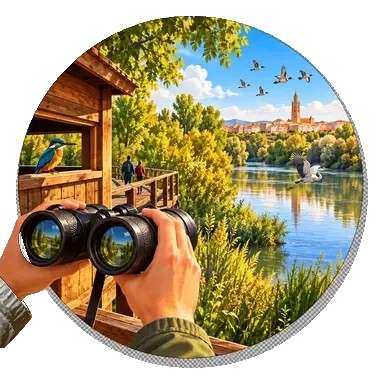 L'Ebro con il bosco di ripa