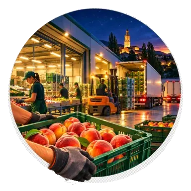 Le «centrales hortofrutícolas» di notte