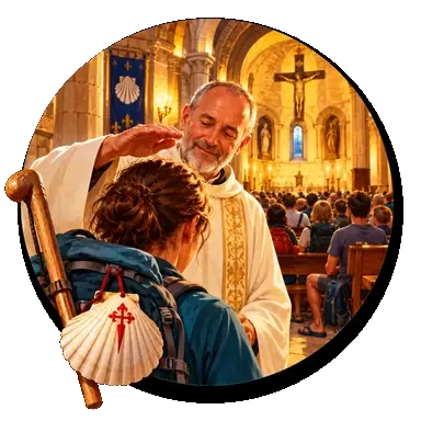 La «bendición del peregrino» ogni sera