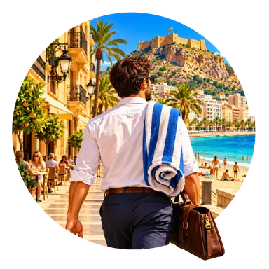 La spiaggia è in centro